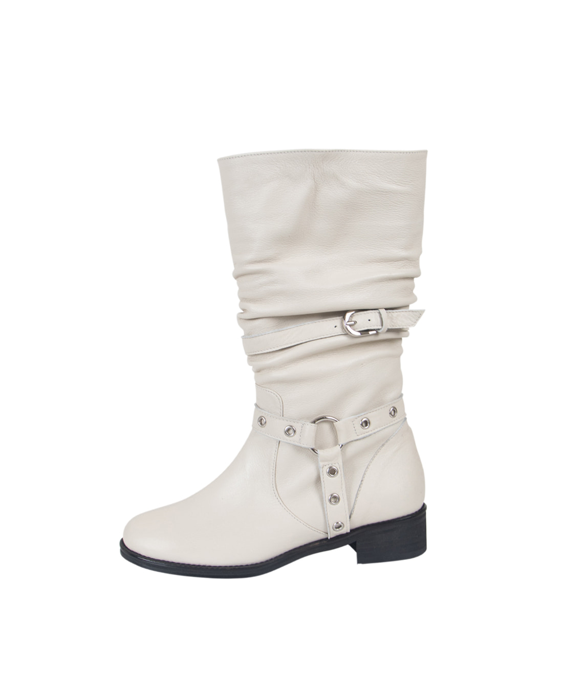 Slouchy Rider Boots (Ivory)