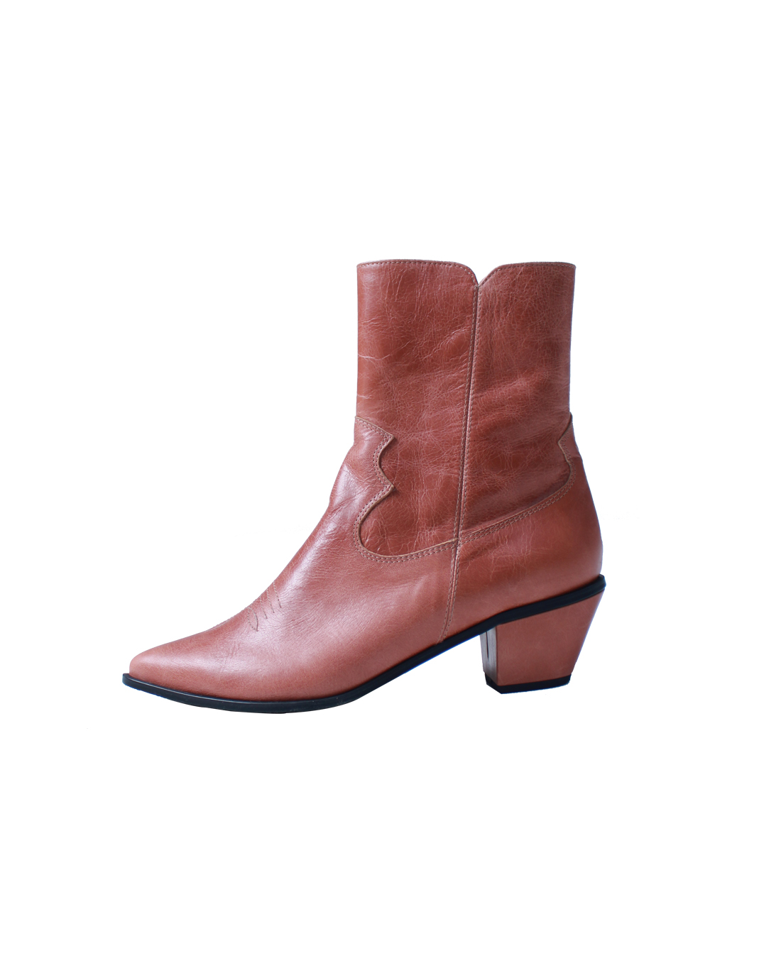 Ankle Western Boots (Rose Brown)